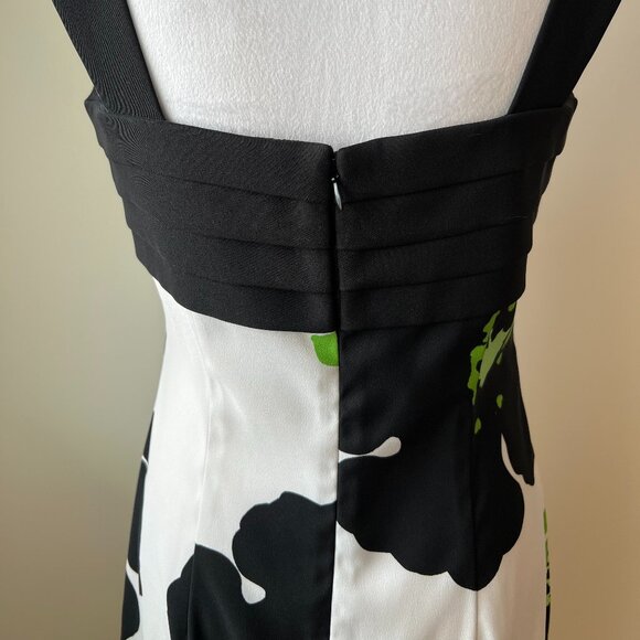 Jessica Howard Floral Midi Dress, Size 6, Green/White/Black, Square Neck - Picture 5 of 9